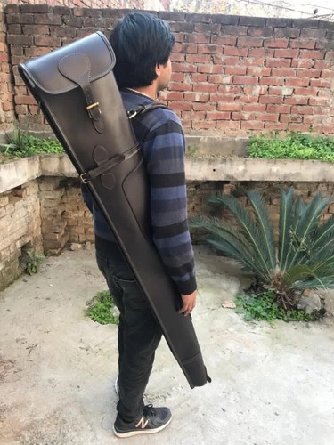 Cowhide leather rifle bag - bag,