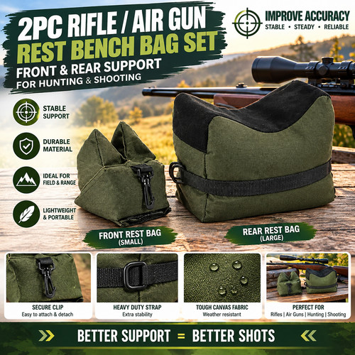 2pc rifle shooting rest bags - 2pc,